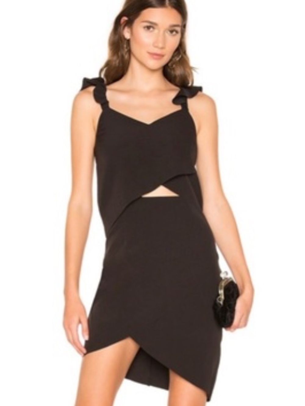 Elliatt Ruffle Tulip Dress Black Size Small